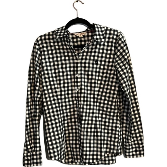 Brooks Brothers Red Fleece button down in black and white gingham size 6 - Picture 1 of 5